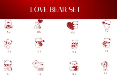 Love Bear Set by Heartcraft Atelier — Dingbats Font — thumbnail 2