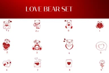 Love Bear Set by Heartcraft Atelier — Dingbats Font — thumbnail 4
