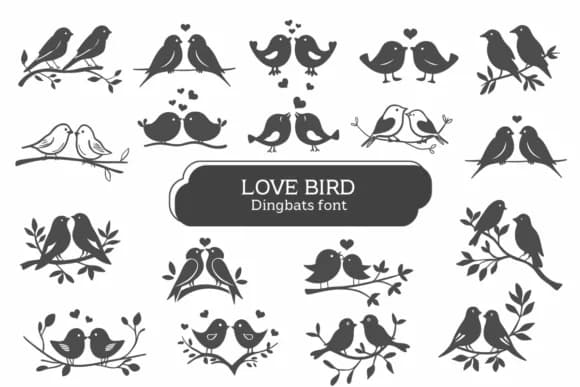 Love Birds by Apiwat Type — Dingbats Font