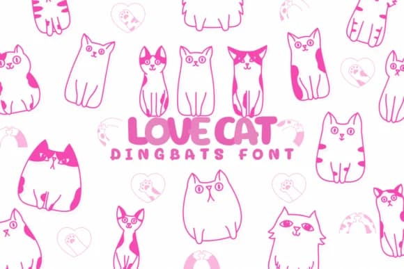 Love Cat by Chonada — Dingbats Font