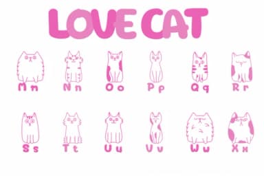 Love Cat by Chonada — Dingbats Font — thumbnail 3