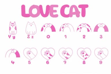 Love Cat by Chonada — Dingbats Font — thumbnail 4