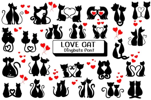 Love Cat by Ketsarin — Dingbats Font