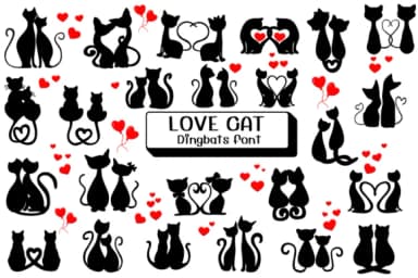 Love Cat by Ketsarin — Dingbats Font — thumbnail 1