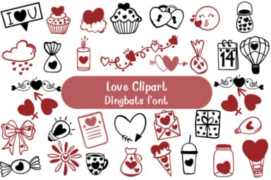 Love Clipart by Nongyao — Dingbats Font — thumbnail 1