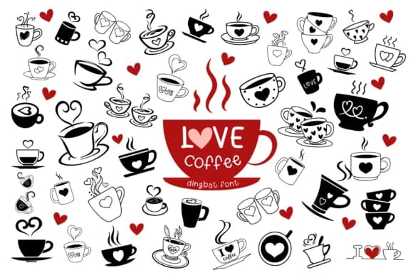 Love Coffee by Pui Art — Dingbats Font