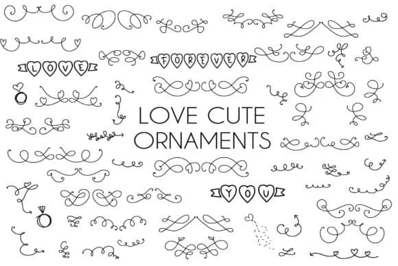 Love Cute Ornaments by goodigital — Dingbats Font