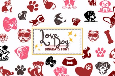 Love Dog by PraewDesigns — Dingbats Font — thumbnail 1