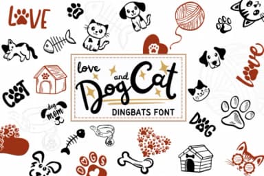Love Dog and Cat by PraewDesigns — Dingbats Font — thumbnail 1