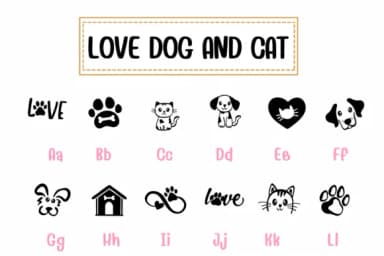 Love Dog and Cat by PraewDesigns — Dingbats Font — thumbnail 2
