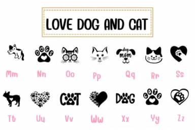 Love Dog and Cat by PraewDesigns — Dingbats Font — thumbnail 3