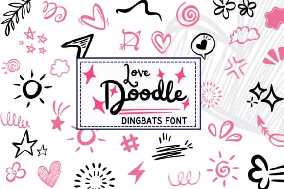 Love Doodle by PraewDesigns — Dingbats Font