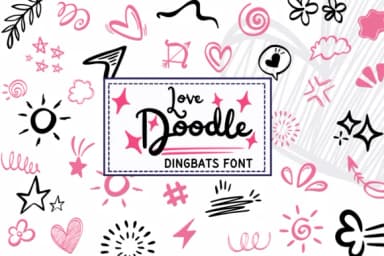 Love Doodle by PraewDesigns — Dingbats Font — thumbnail 1