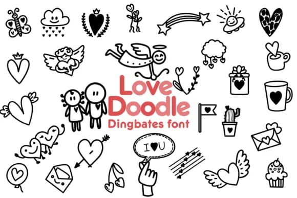 Love Doodle by Chonada — Dingbats Font
