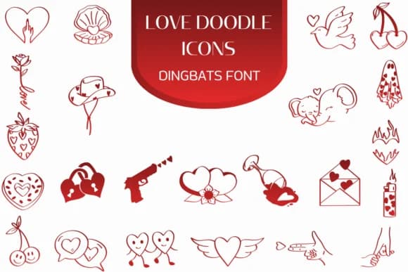 Love Doodle Icons by Heartcraft Atelier — Dingbats Font