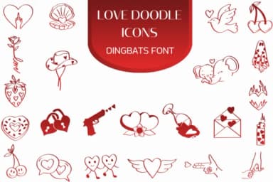 Love Doodle Icons by Heartcraft Atelier — Dingbats Font — thumbnail 1