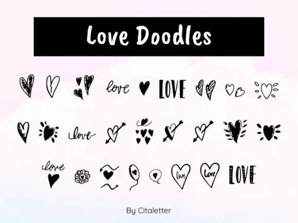 Love Doodles by citaletter — Dingbats Font