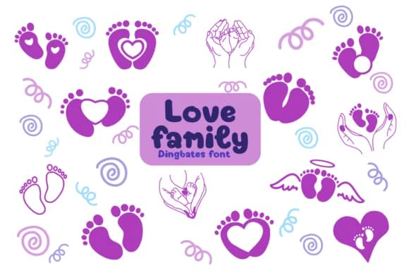 Love Family by Chonada — Dingbats Font