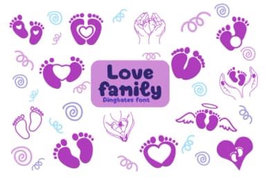 Love Family by Chonada — Dingbats Font — thumbnail 1