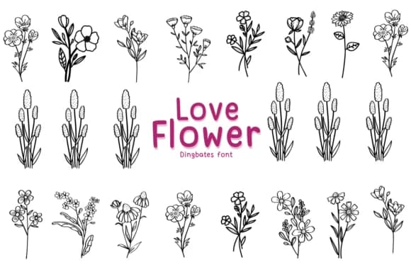Love Flower by Chonada — Dingbats Font