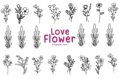 Love Flower by Chonada — Dingbats Font — thumbnail 1