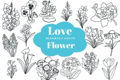 Love Flower by Suphitchaya — Dingbats Font — thumbnail 1