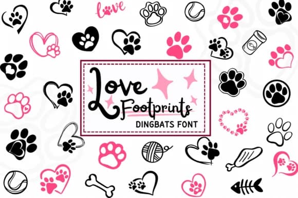 Love Footprints by PraewDesigns — Dingbats Font