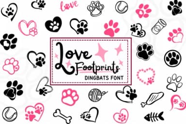 Love Footprints by PraewDesigns — Dingbats Font — thumbnail 1