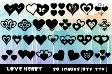 Love Heart by MOMAT THIRTYONE — Dingbats Font — thumbnail 1