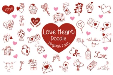 Love Heart by Pui Art — Dingbats Font — thumbnail 1