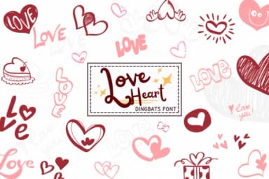 Love Heart by PraewDesigns — Dingbats Font — thumbnail 1