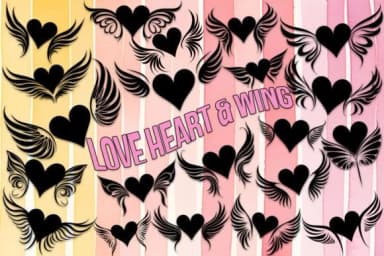 Love Heart &amp; Wing by MOMAT THIRTYONE — Dingbats Font — thumbnail 1