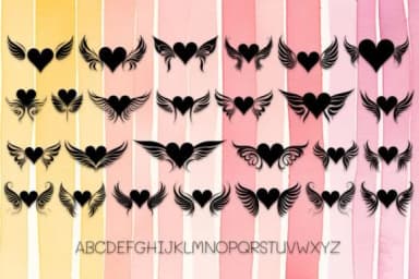 Love Heart &amp; Wing by MOMAT THIRTYONE — Dingbats Font — thumbnail 2