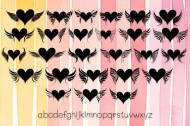 Love Heart &amp; Wing by MOMAT THIRTYONE — Dingbats Font — thumbnail 3