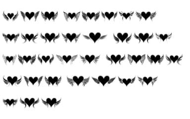 Love Heart &amp; Wing by MOMAT THIRTYONE — Dingbats Font — thumbnail 6