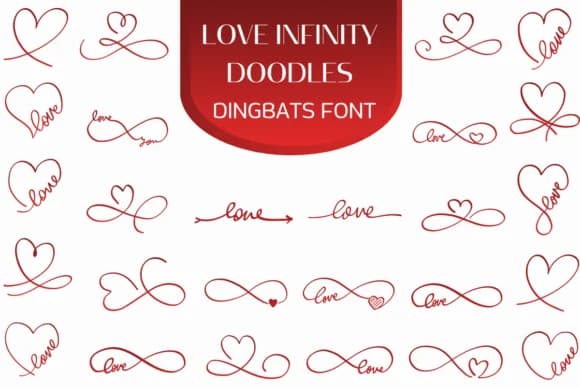 Love Infinity Doodles by Heartcraft Atelier — Dingbats Font