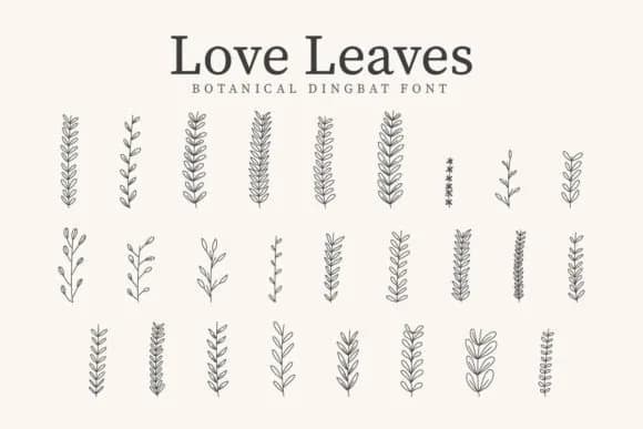 Love Leaves by CraftedType Studio — Dingbats Font