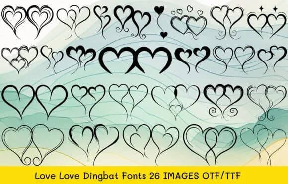 Love Love by MOMAT THIRTYONE — Dingbats Font
