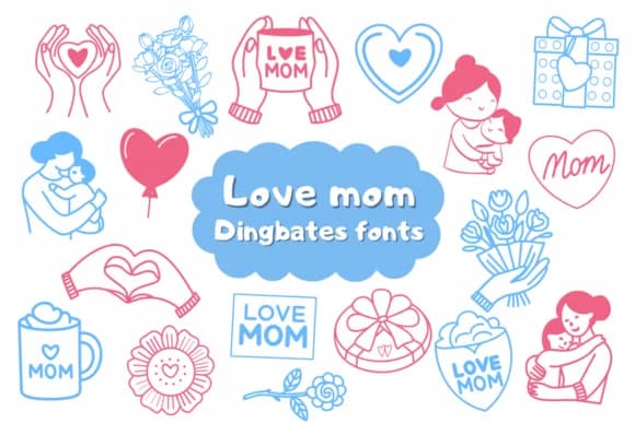 Love Mom by Natchuta — Dingbats Font