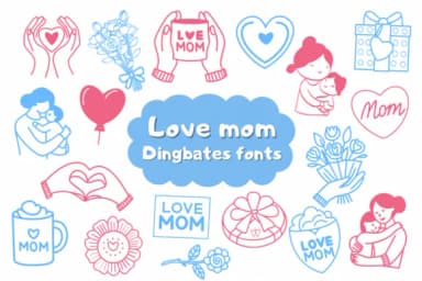 Love Mom by Natchuta — Dingbats Font — thumbnail 1