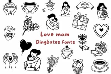 Love Mom by Natchuta — Dingbats Font — thumbnail 2