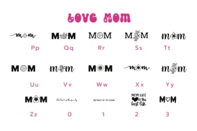 Love Mom Doodle by Pui Art — Dingbats Font — thumbnail 7