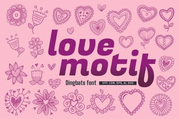 Love Motif by Onoborgol — Dingbats Font
