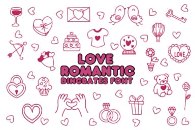 Love Romantic by Chonada — Dingbats Font — thumbnail 1