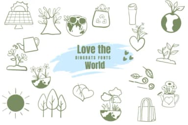 Love the World by Suphitchaya — Dingbats Font — thumbnail 1