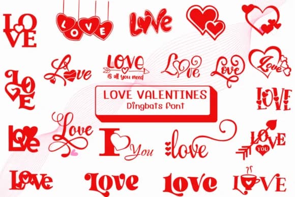 Love Valentines by Ketsarin — Dingbats Font