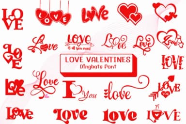 Love Valentines by Ketsarin — Dingbats Font — thumbnail 1