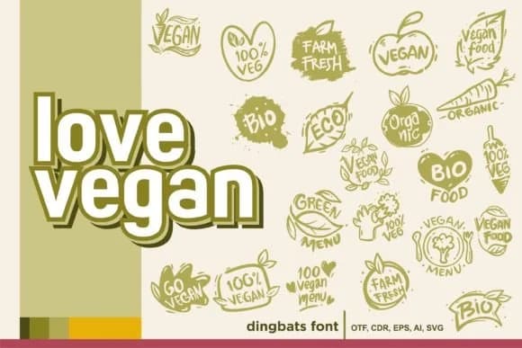 Love Vegan by onoborgol — Dingbats Font