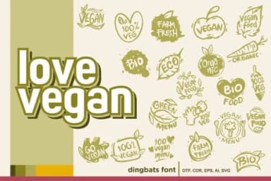 Love Vegan by onoborgol — Dingbats Font — thumbnail 1