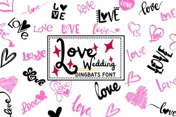 Love Wedding by PraewDesigns — Dingbats Font